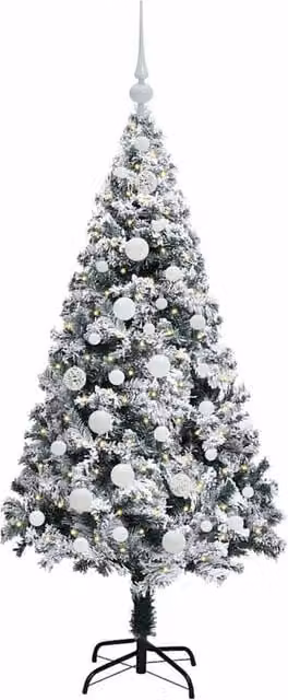 Berkfield Home Green Artificial Christmas Tree with 150 LEDs and Stand, Height: 150 cm