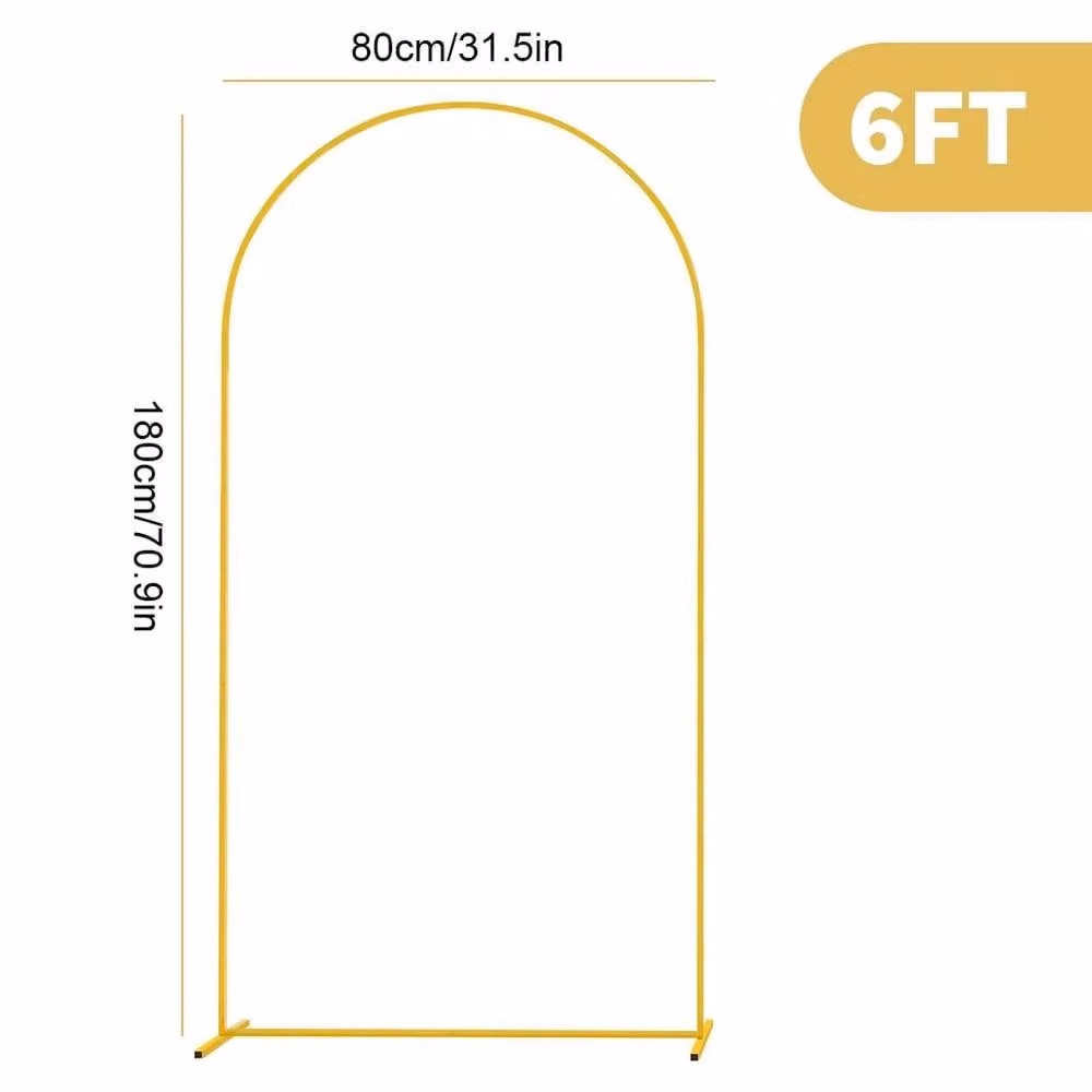 KORVIXA Gold Metal Wedding Arch Door Backdrop Stand, W: 80 cm, H: 180 cm – 1