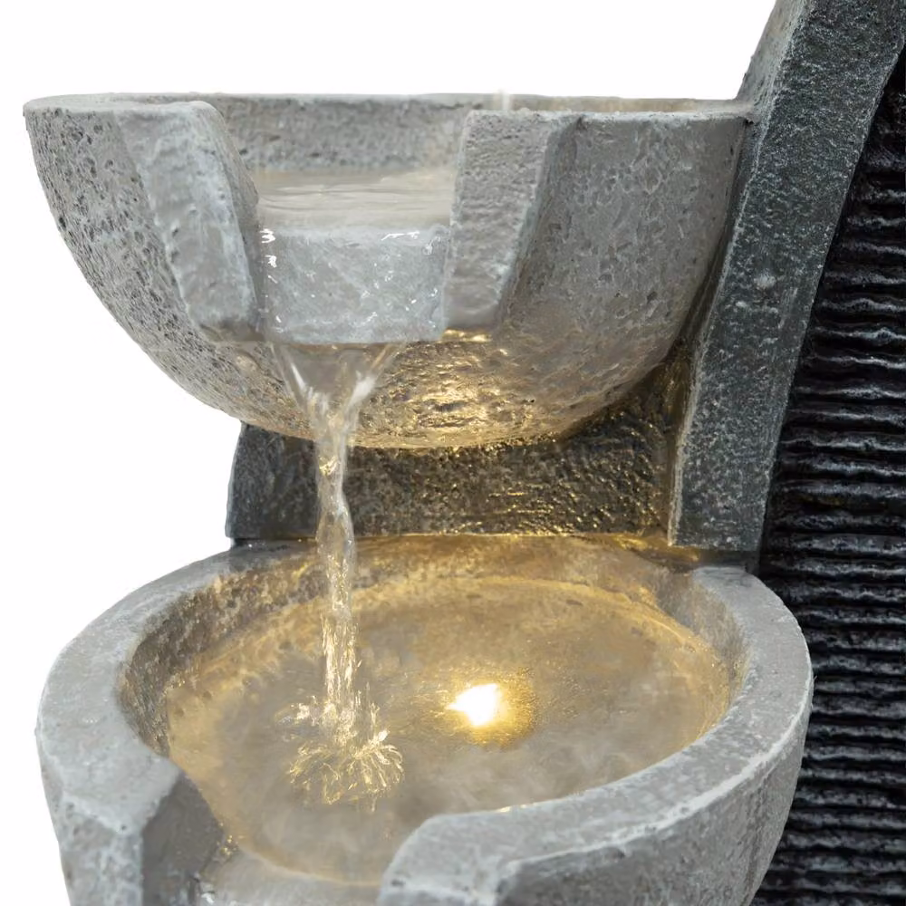 Monstershop Electric Tabletop Cascade Water Feature in Grey, W/D/H: 31 x 31 x 65 cm – 7