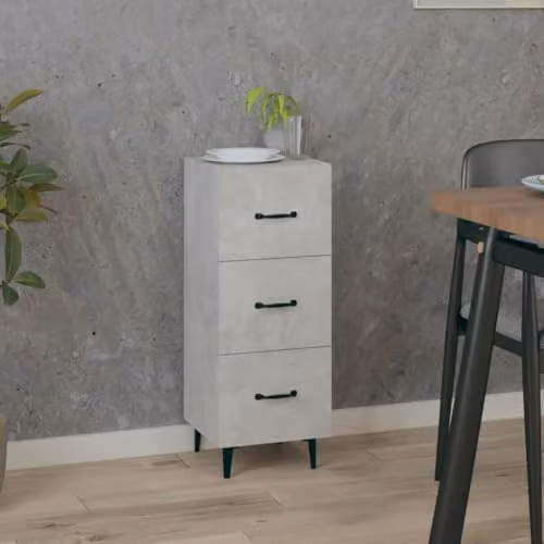 vidaXL Sideboard in Concrete Grey, Engineered Wood, W/D/H: 34.5 x 34.5 x 90 cm – 1