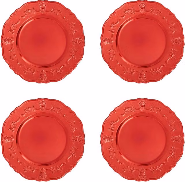 Orsina Dia Red Baroque Serving Platter - Red