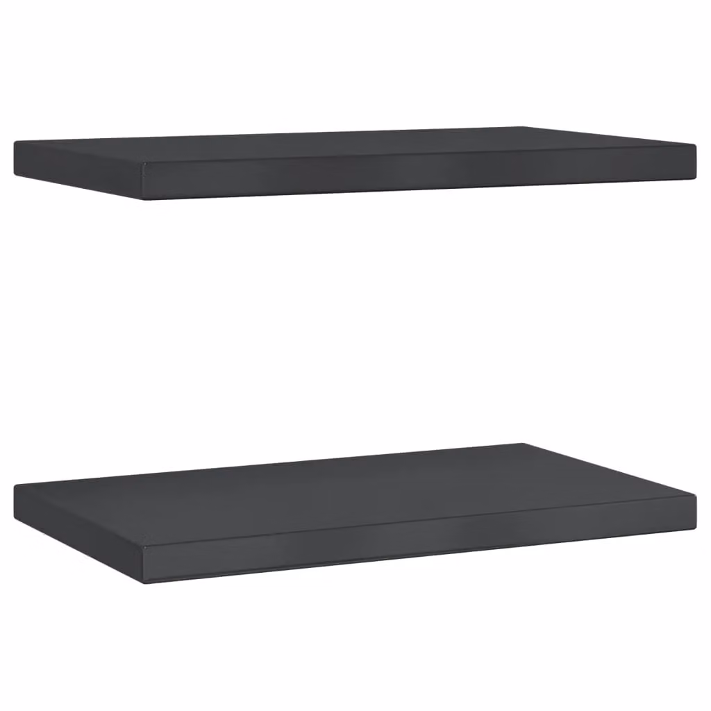 Berkfield Home Wall Mounted Metal Shelves, 2 Pack, Black, W: 50 cm, D: 30 cm, H: 3 cm – 2