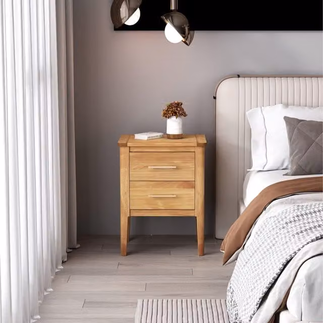 Cabinet Bits Carbini 2 Drawer Bedside Table in Brown