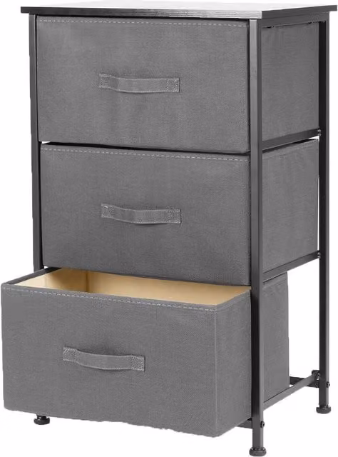 OHS Modern Grey Fabric Drawers Storage Unit