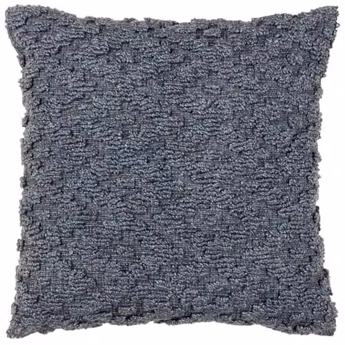 Riva Home Dusk Grey Square Textured Cushion, W/D/H: 50 x 50 x 50 cm