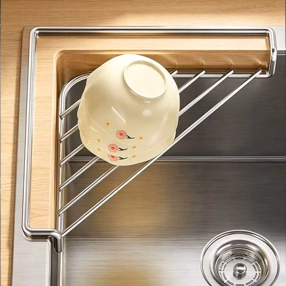 PAWNORA Stainless Steel Sink Corner Rack in Silver – 3
