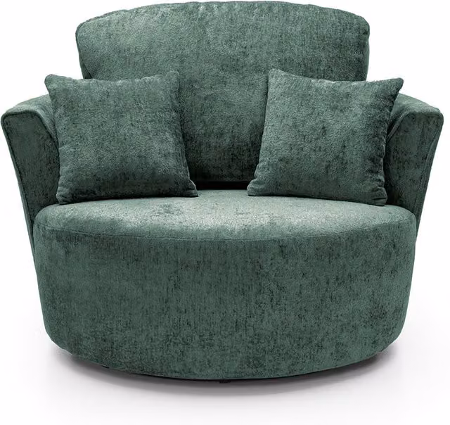 Abakus Direct Modern Tub Swivel Chair with Armrests in Green