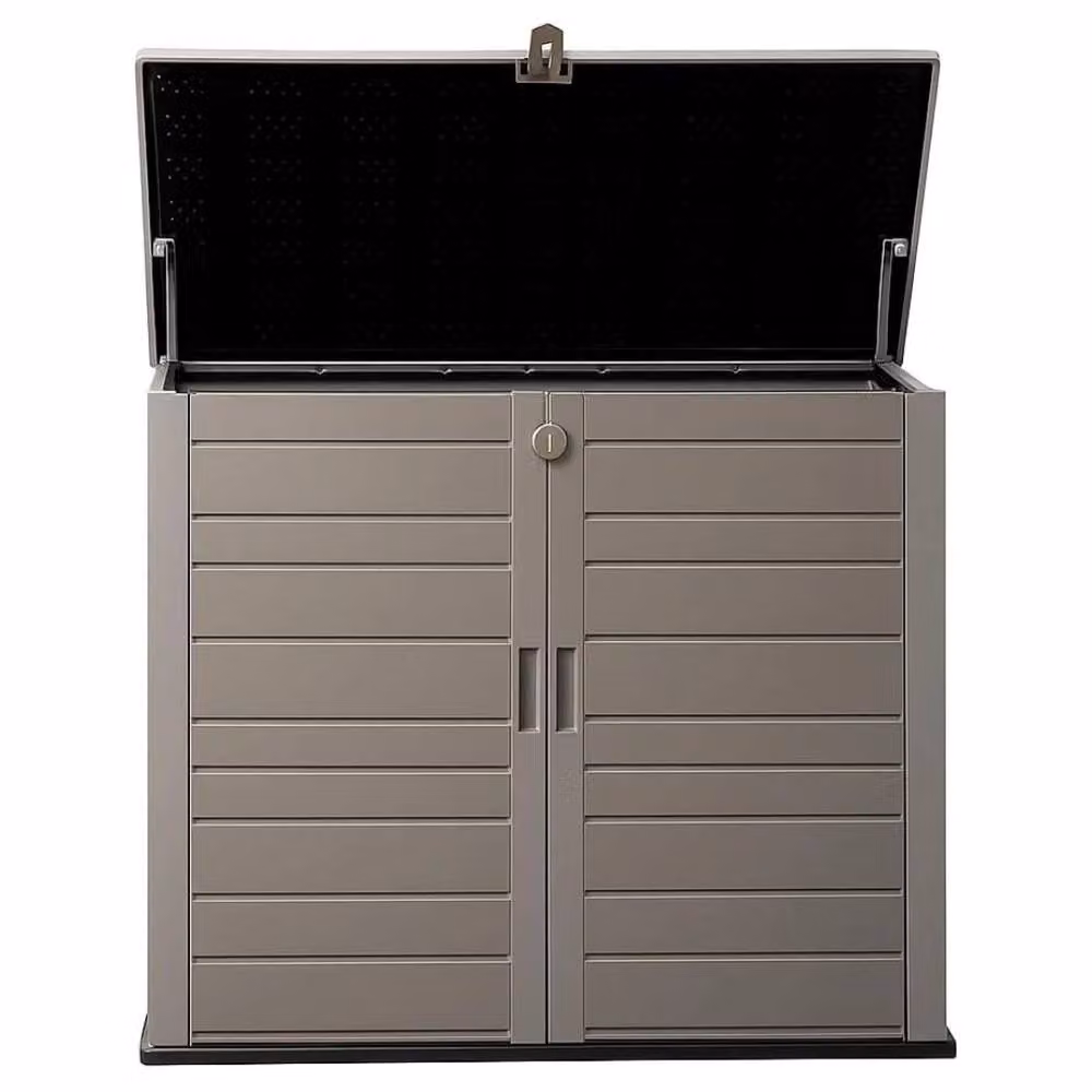 FLAVORA Waterproof Lockable Garden Storage Bin in Grey, W/D/H: 100 x 15 x 15 cm – 3