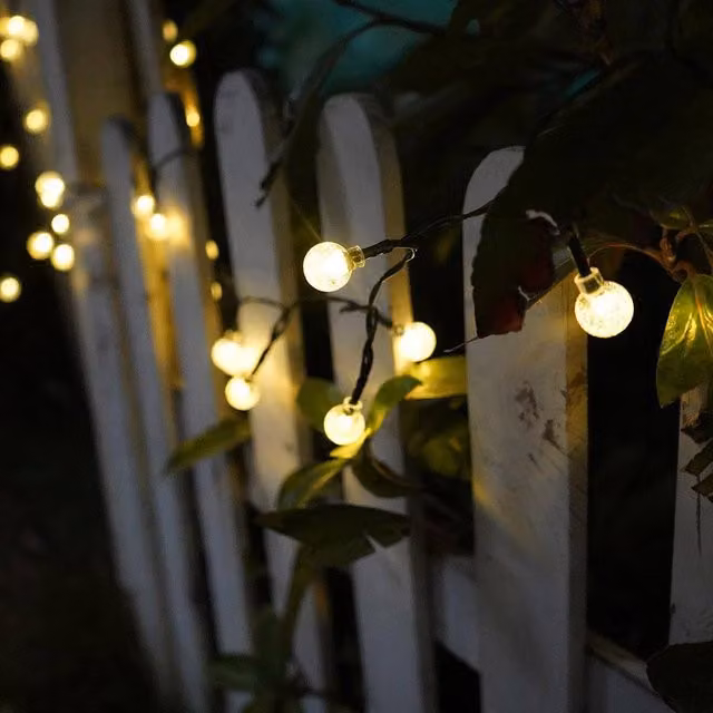 Voltico 50 LED Solar Mini Globe Sphere String Lights in Warm White – 1