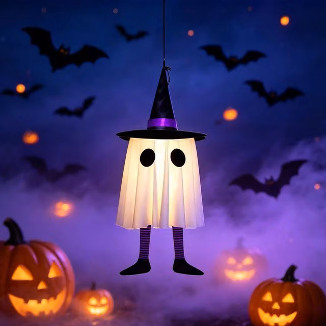 Lovii Halloween Ghost LED String Fairy Lights in Purple and White – 1