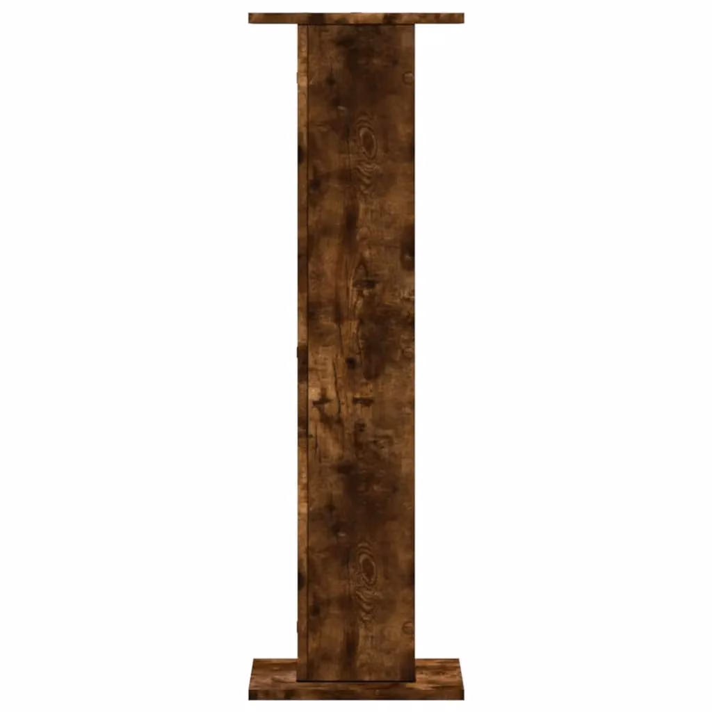 Berkfield Home Set of 2 Smoked Oak Plant Stands in Brown, W/D/H: 30 x 30 x 95 cm – 4