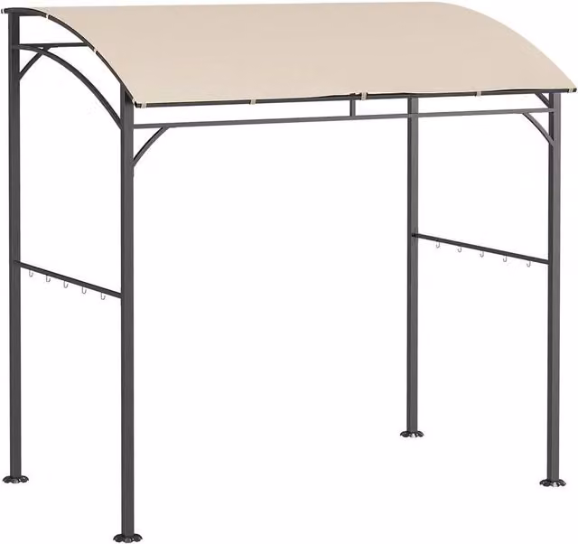 Hinsinc BBQ Gazebo Tent Sun Shade with Canopy in Beige, W: 2.2 m, D: 1.5 m, H: 2.15 m