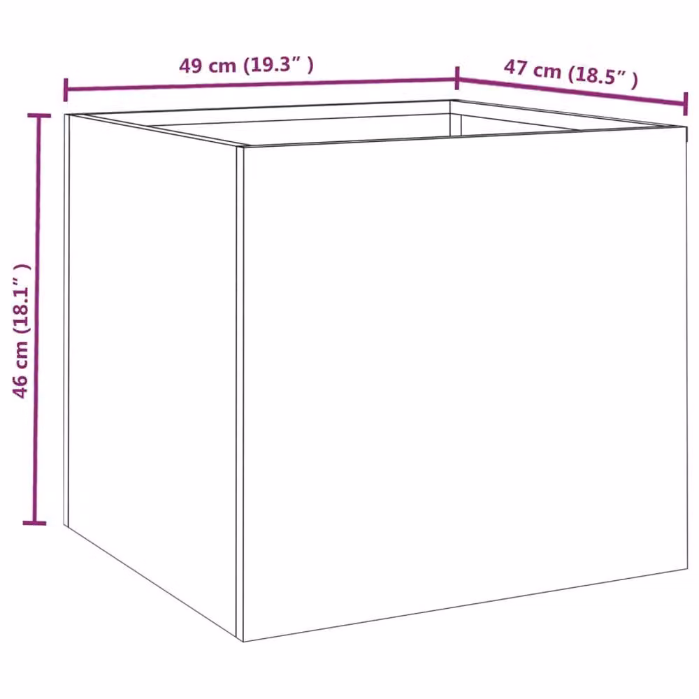 Berkfield Home Corten Steel Planter Tub Set of 2, Brown, W: 49 cm, D: 47 cm, H: 46 cm – 4
