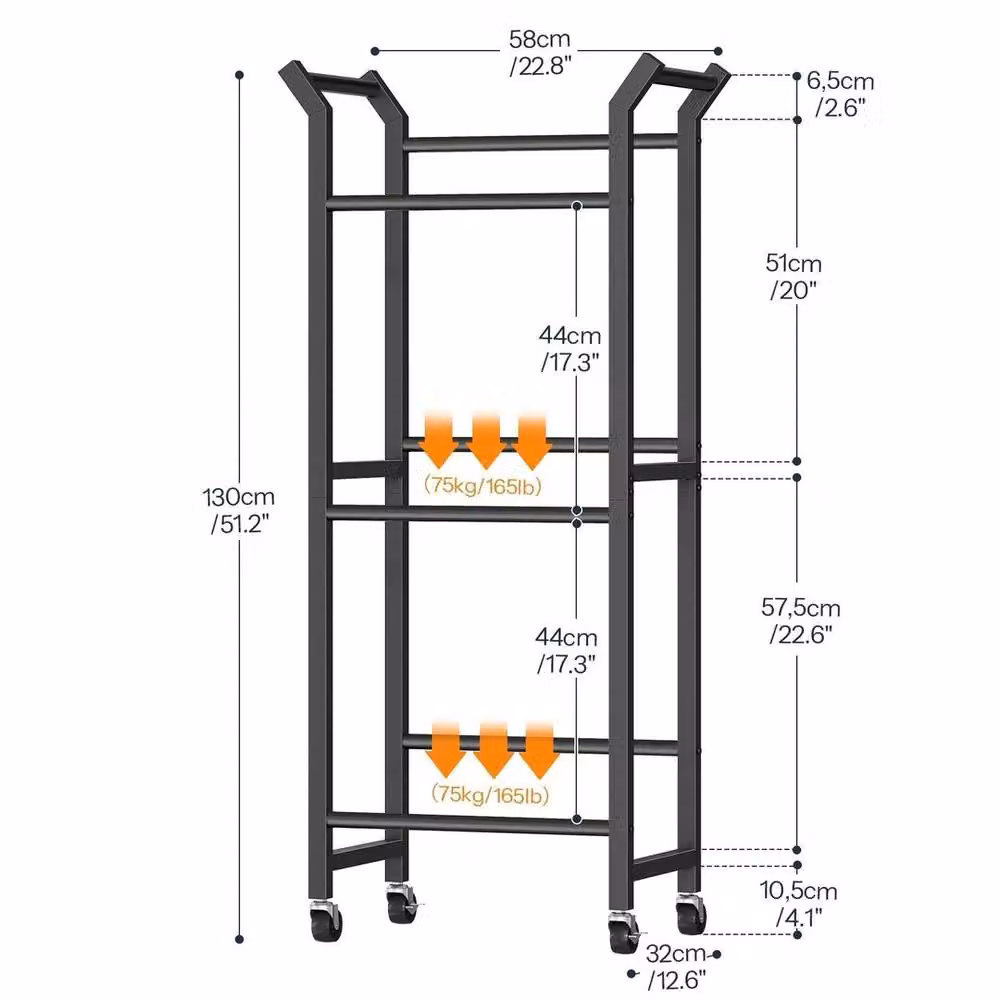 KORVIXA Black Metal Floor Beverage Rack and Water Bottle Holder Organizer, W: 100 cm, D: 50 cm, H: 50 cm – 2