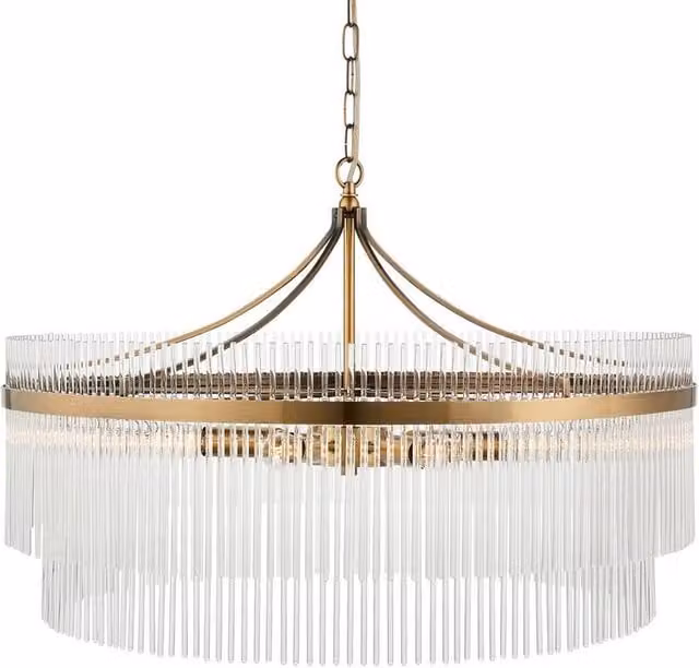 Netlighting Marietta Grand Pendant Light in Gold and Brass with Transparent Glass, 7 x E14 – 1