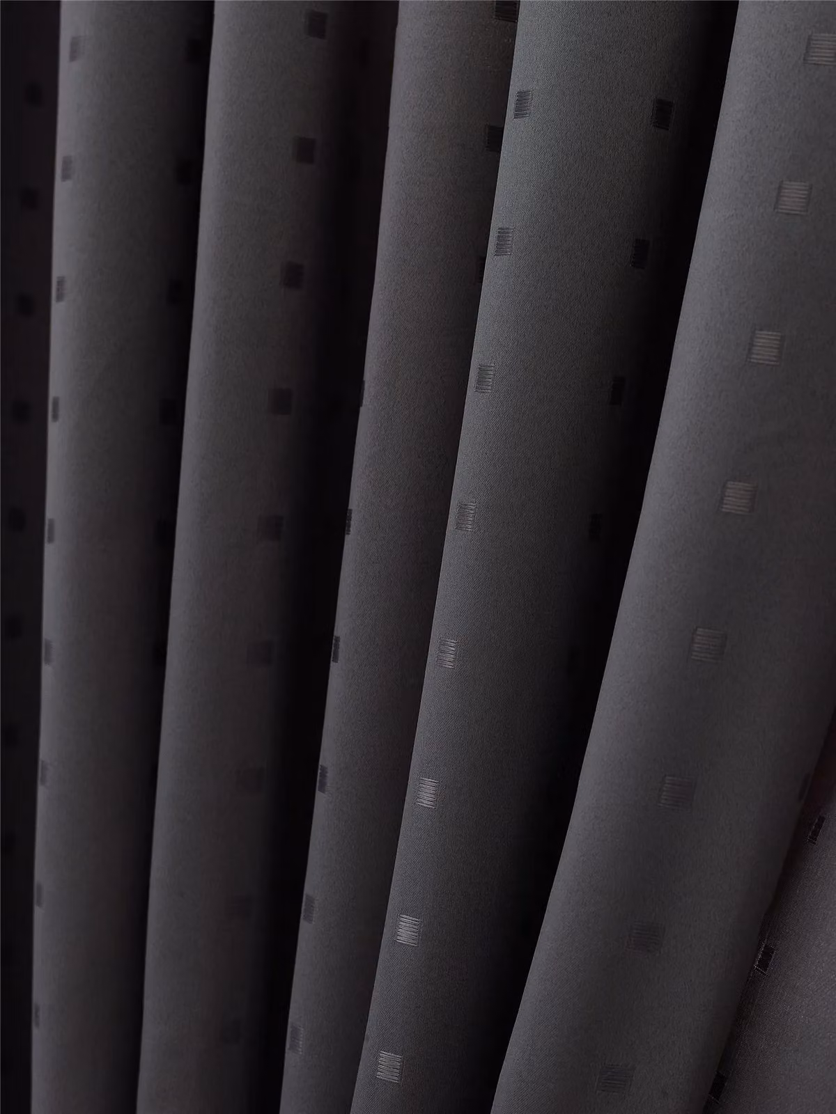 Alan Symonds Adiso Pencil Pleat Taped Top Curtains in Charcoal, W: 117 cm, H: 229 cm – 7