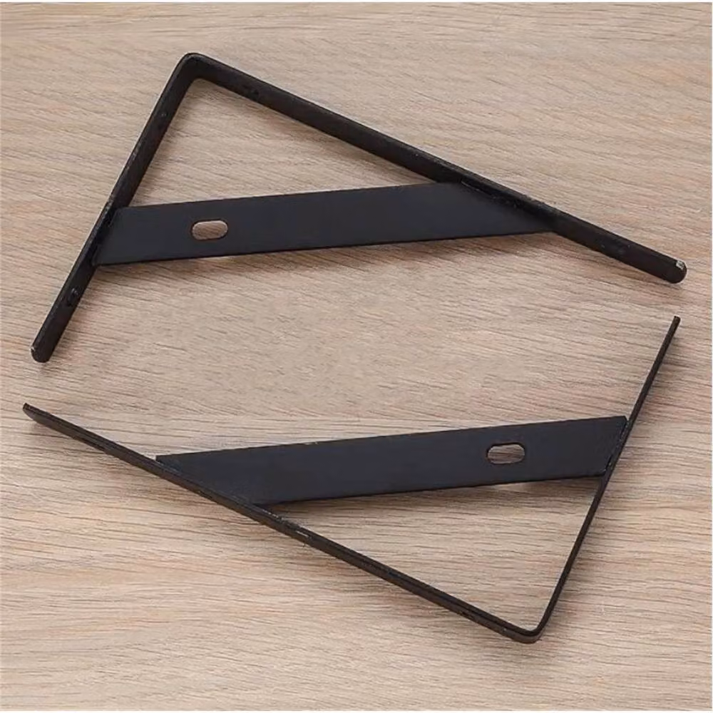 VOGREX Heavy Duty Steel Triangle Shelf Brackets, 10 Pack, Matt Black, Wall Mounted – 4