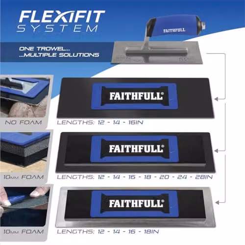 Faithfull Flexifit Plastering System Master Trowel in Blue Stainless Steel – 4