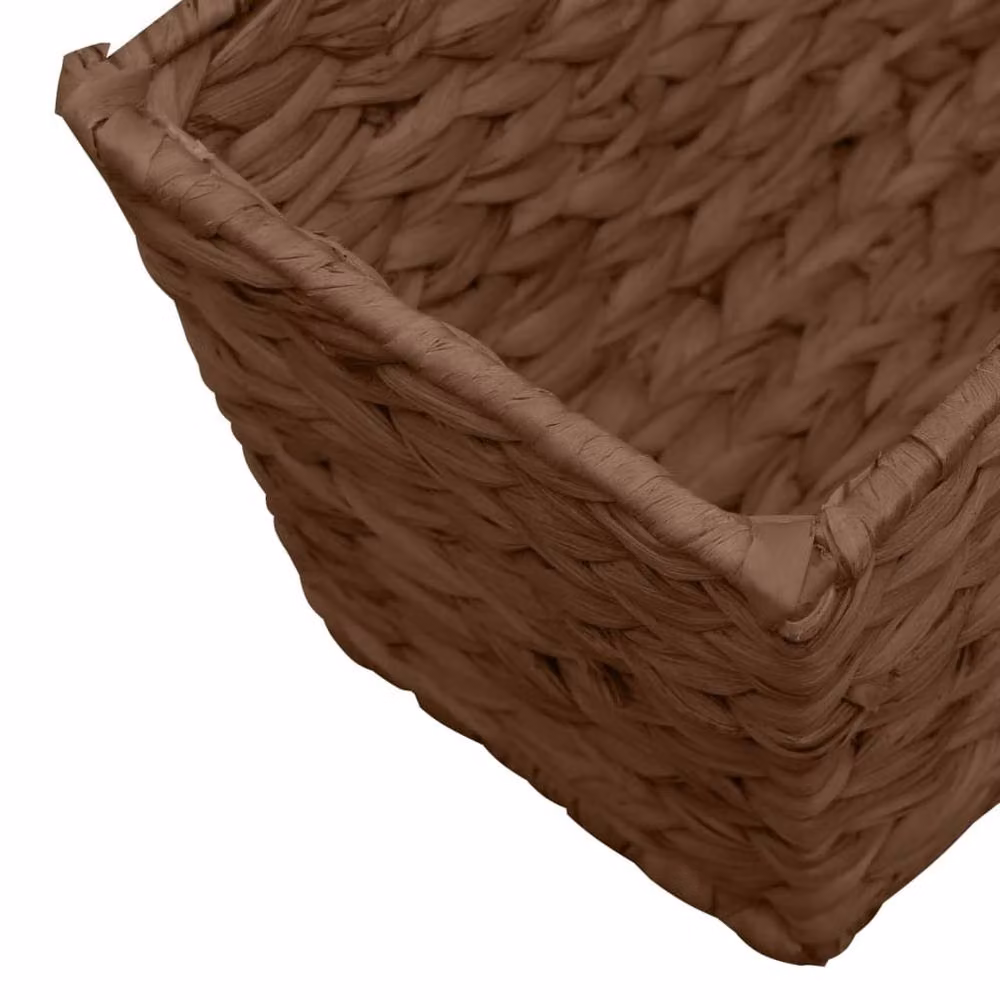 Berkfield Home Garden Planters, 2 Piece Water Hyacinth Tub Set in Brown, W/D/H: 20.0 x 18.0 x 6.0 cm – 4
