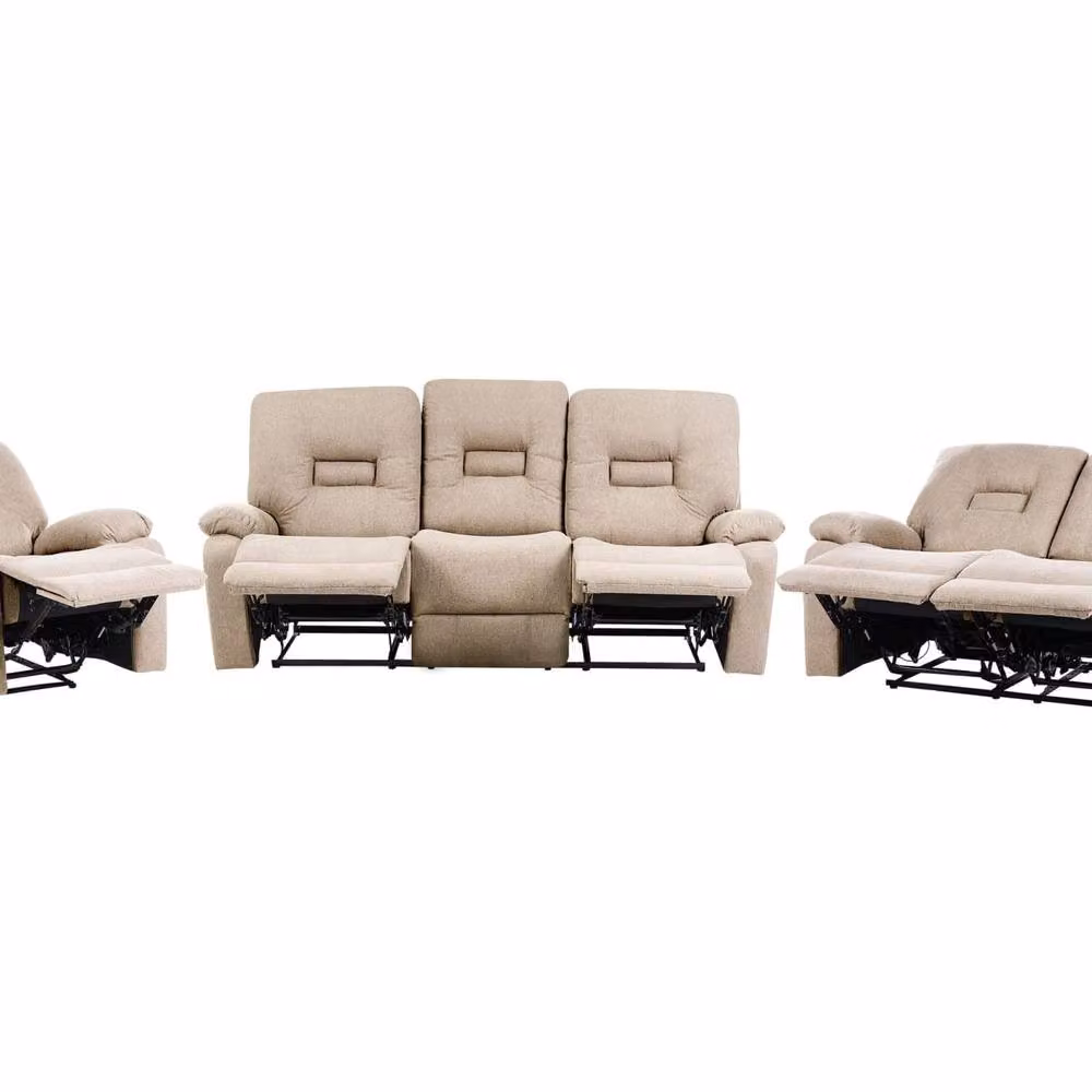 Wyld and Coco Beige Manual Recline Living Set with 3-Seater Sofa, 2-Seater Sofa and Armchair – 2
