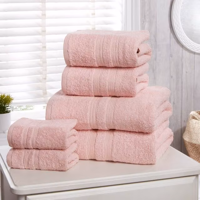 Rapport Home Camden Fluffy Pure Cotton Terry Towels in Pink