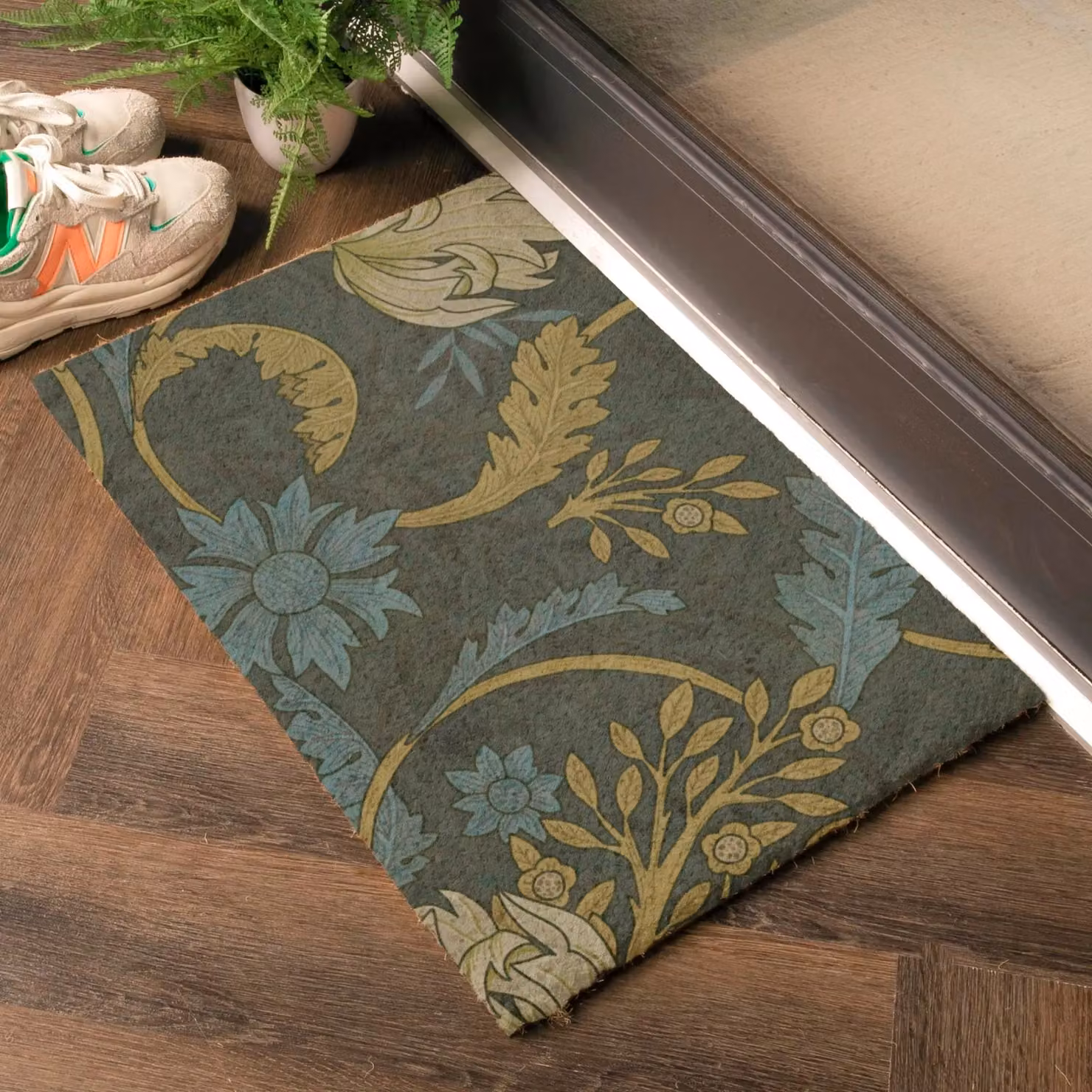 Artsy Mats William Morris Blue Floral Doormat, Brown and Multicolour, W: 60 cm, D: 40 cm – 2