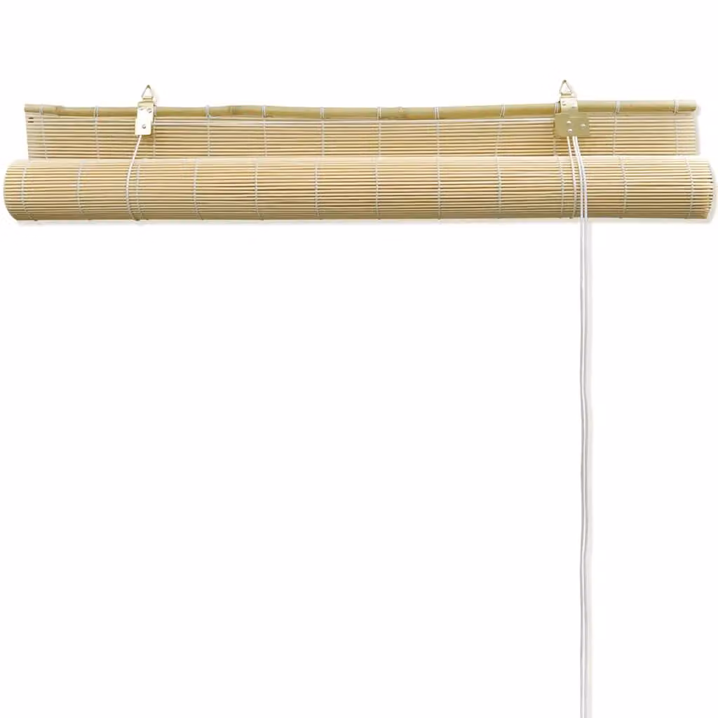 Berkfield Home Natural Bamboo Roller Blinds, Beige, W: 140 cm, H: 160 cm – 2