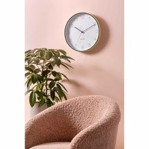 Karlsson Joy Round Wood Wall Clock in Green and White, Diameter: 40 cm – 2