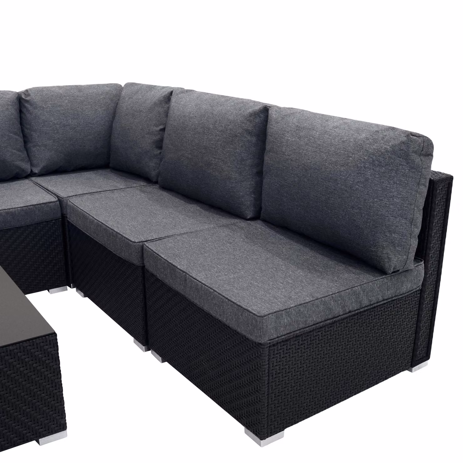 Monstershop Rattan Modular 7 Piece Furniture Set in Black – 6