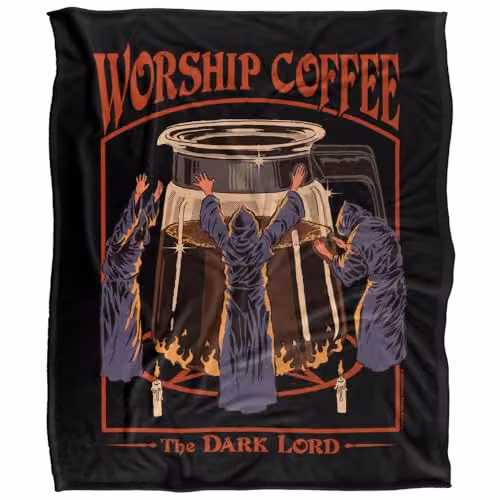 Steven Rhodes Worship Coffee Super Soft Fleece Throw Blanket, Multicolour, W/D/H: 152 x 127 cm – 5