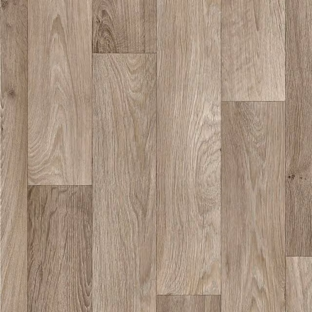 Camargue Vinyl Flooring Sheet in Beige Brown Wood Effect, W: 200 cm, L: 400 cm