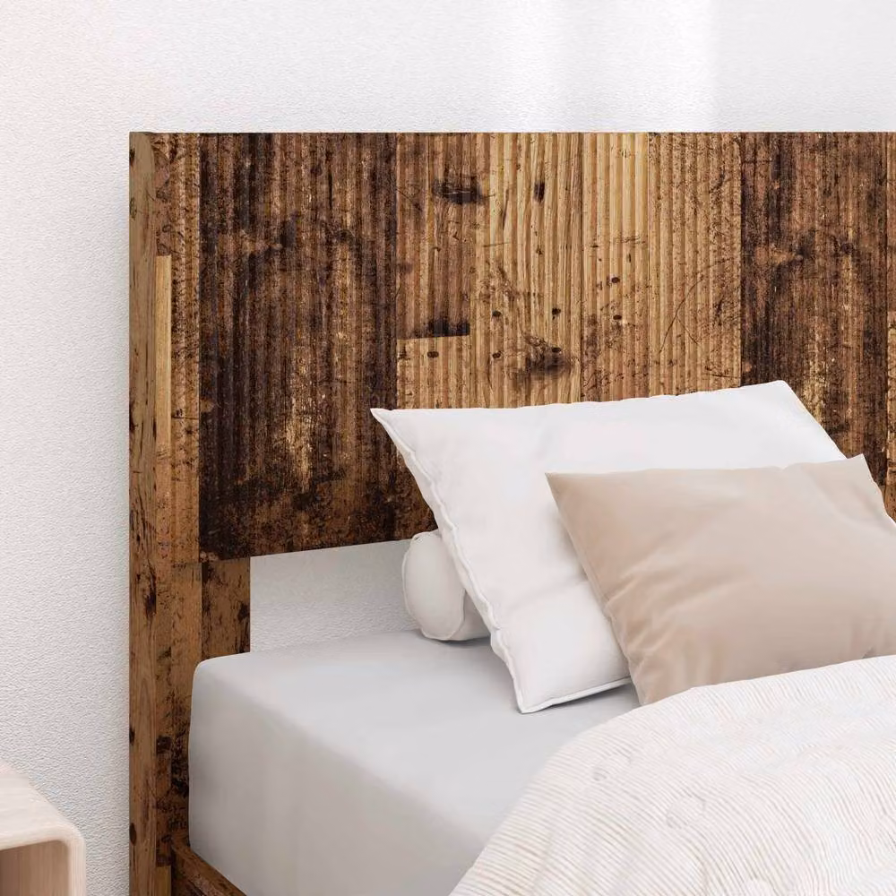 Berkfield Home Modern Bed Frame with Headboard and Storage Drawers in Old Wood Brown, W/D/H: 90 x 200 cm – 3