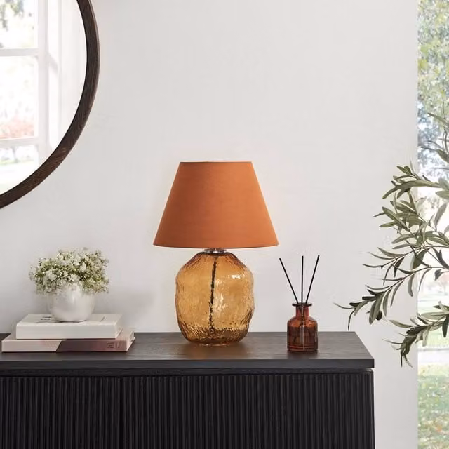 FurnitureboxUK Flynn Orange Glass Table Lamp – 1
