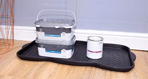 St Helens Home & Garden Shoe and Boot Tray, Black, W: 75.0 cm, D: 38.0 cm, H: 3.8 cm – 3
