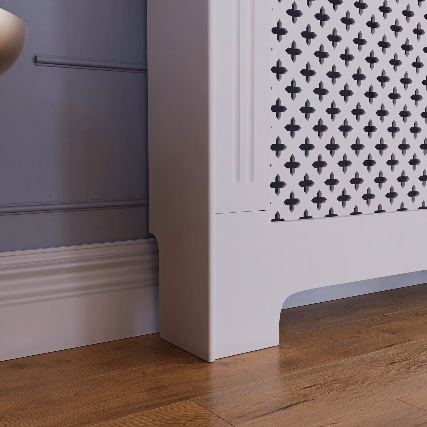 Vida Designs Oxford MDF Radiator Cover, Extra Large, White, W: 82.0 cm, H: 172.0 cm, D: 19.0 cm – 3