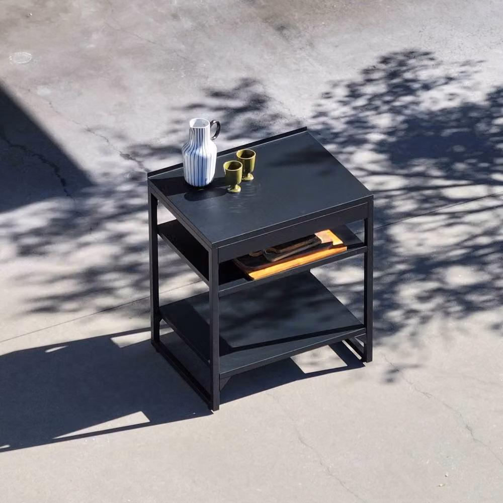sweeek Outdoor Kitchen Steel Unit with 2 Shelves, Black, W: 80 cm, D: 60 cm, H: 92.5 cm – 4