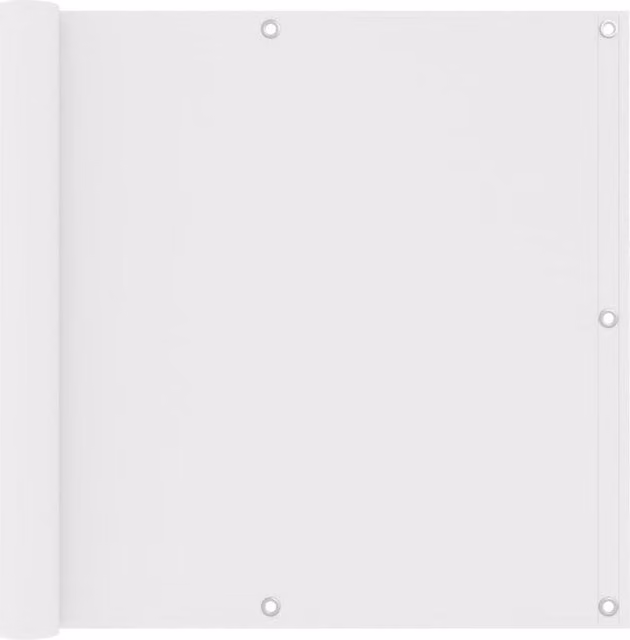 Berkfield Home White Balcony Screen in Oxford Fabric, W: 90 cm, L: 300 cm