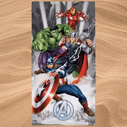Coco Moon Disney Marvel Avengers Super Soft Cotton Bath and Beach Towel for Children, Multicolour, W/D/H: 140 x 70 x 70 cm – 2