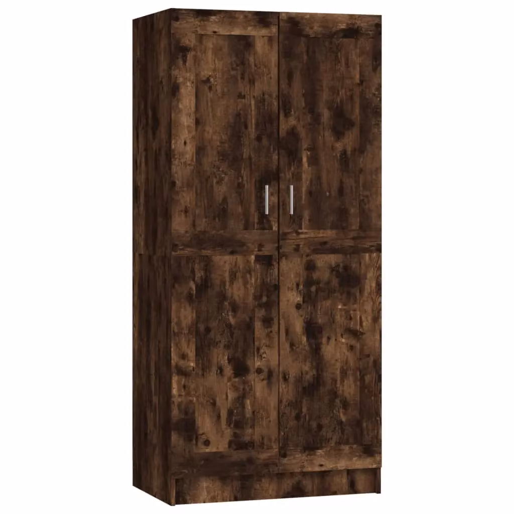 Berkfield Home Smoked Oak Wardrobe in Brown, W/D/H: 82.5 x 51.5 x 180 cm – 2