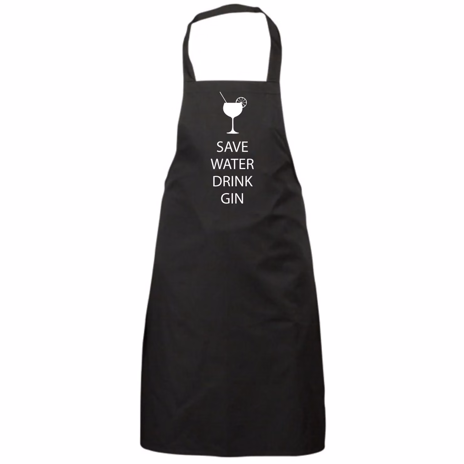 60 Second Makeover Save Water Drink Gin Black Apron for Adults – 2
