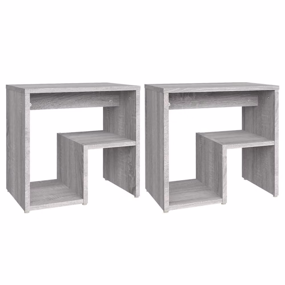 Berkfield Home Premium Bed Cabinets, 2 Piece Set in Grey Sonoma, W/D/H: 40 x 30 x 40 cm – 3
