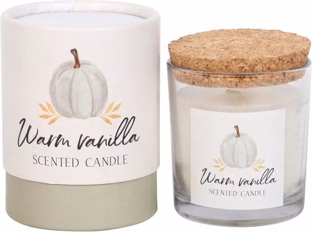 Speaks Autumn Gourmand Tabletop Jar Candle in Beige and White