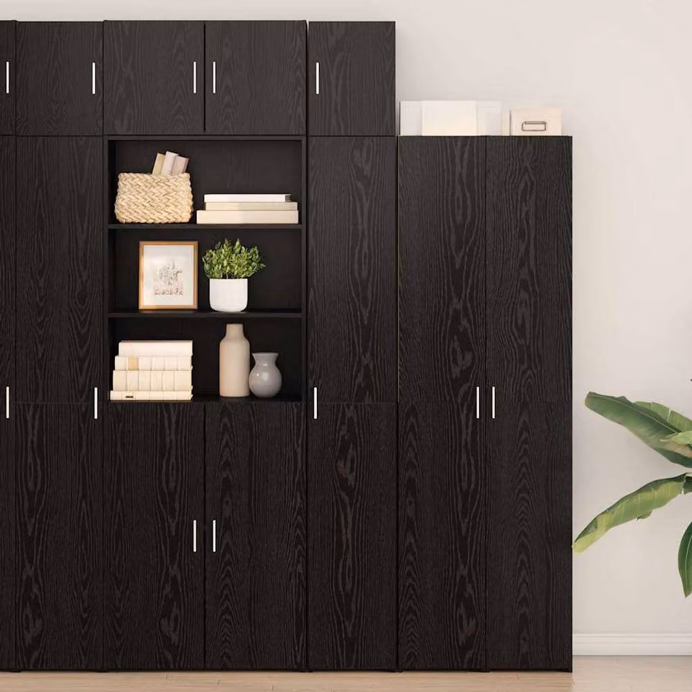 Berkfield Home Slim Storage Cabinet in Black Oak, W: 30 cm, D: 42.5 cm, H: 225 cm – 2