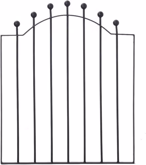 KORVIXA Black Wrought Iron Metal Single Swing Garden Gate