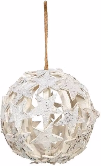 KDMD Winter Wonderland White Washed Star Bauble, Diameter: 20 cm
