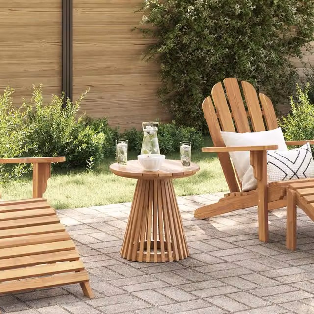Berkfield Home Garden Side Table in Brown Solid Teak Wood W/D/H: 50 x 50 x 49.5 cm – 1