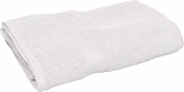 Towel City Luxury Range White Cotton Guest Towel with Border and Hanging Loop, 550 GSM