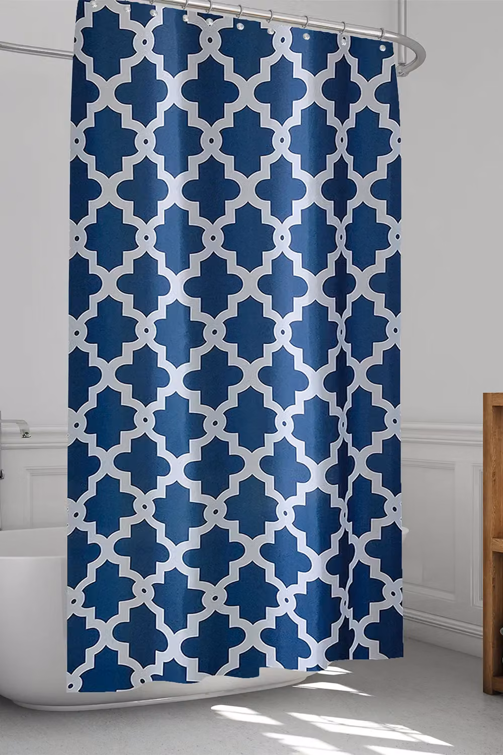 Neel Blue Mandala Polyester Water-Resistant Shower Curtain in Blue, W/D/H: 180 x 180 x 200 cm – 6