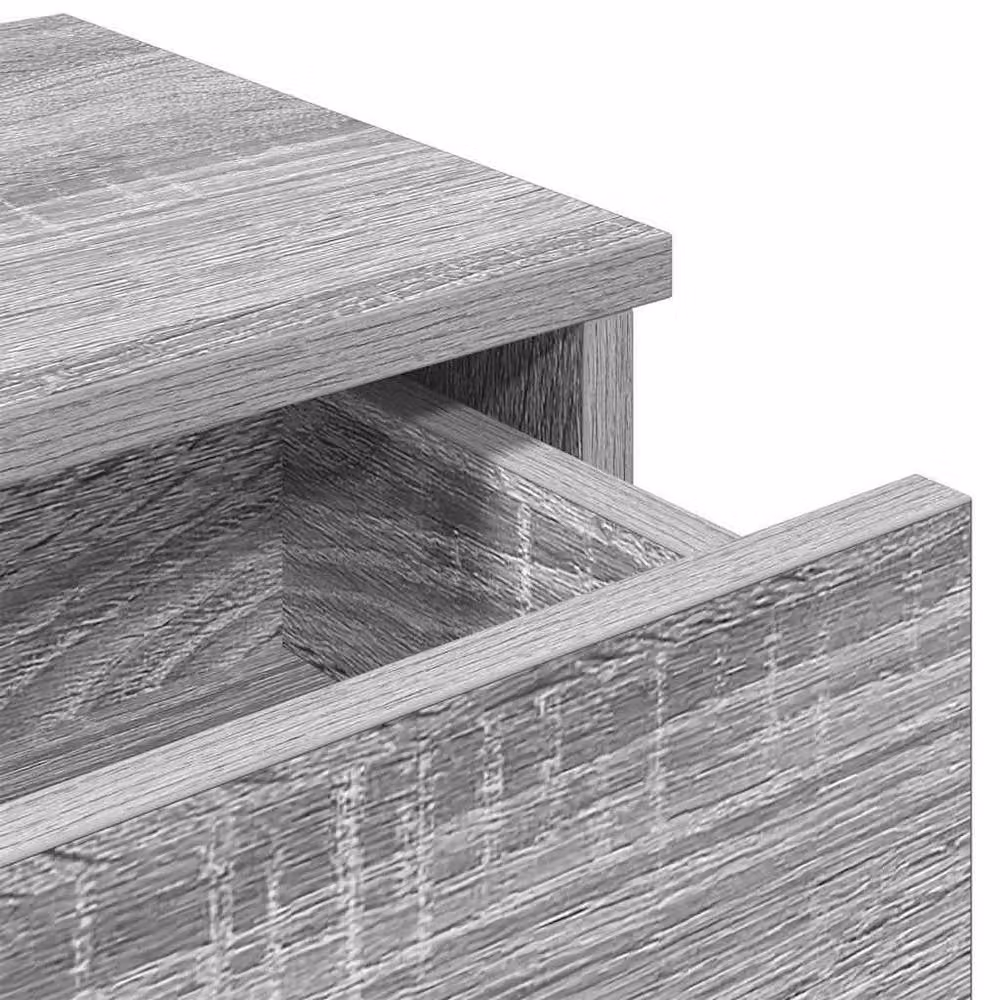 Berkfield Home Wall Mounted Shelf with Drawers in Grey Sonoma, W: 80 cm, D: 31 cm, H: 17 cm – 2