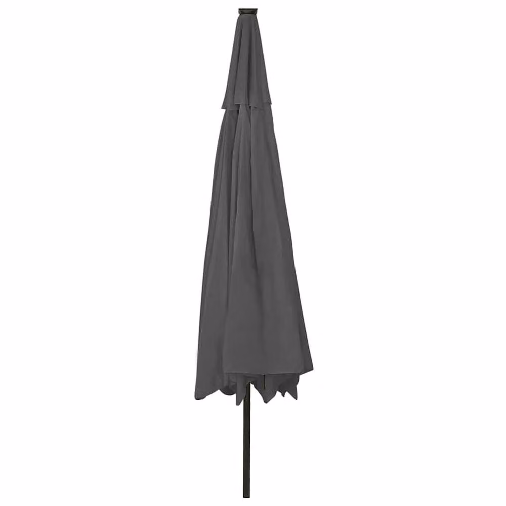 Berkfield Home Outdoor Parasol with LED Lights and Metal Pole, Anthracite Grey, Diameter: 400 cm – 3